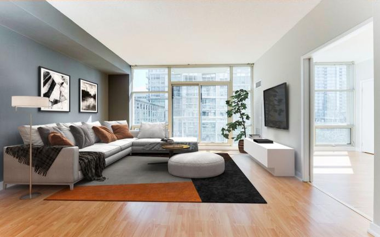 The same Dubai living room professionally staged